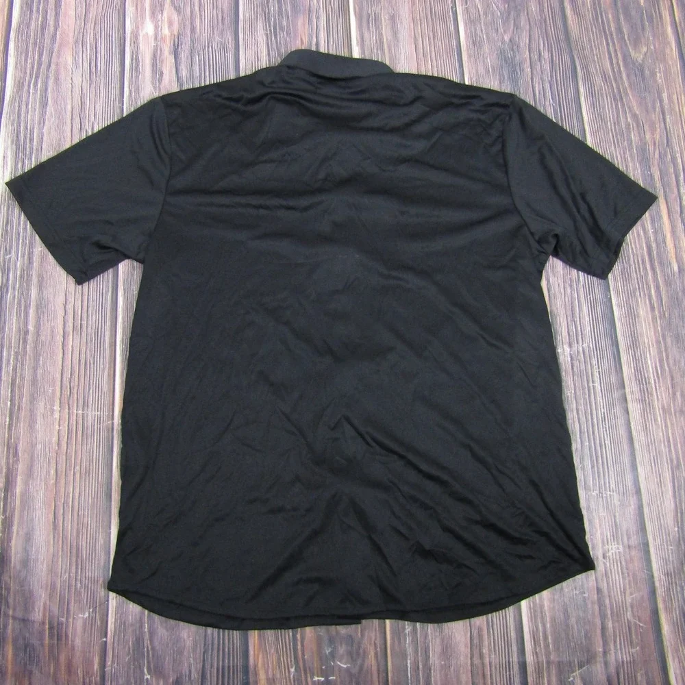 Collars & Co Polo Shirt Mens XL Black Dress Collar Performance Golf Top Stretch - Picture 4 of 6
